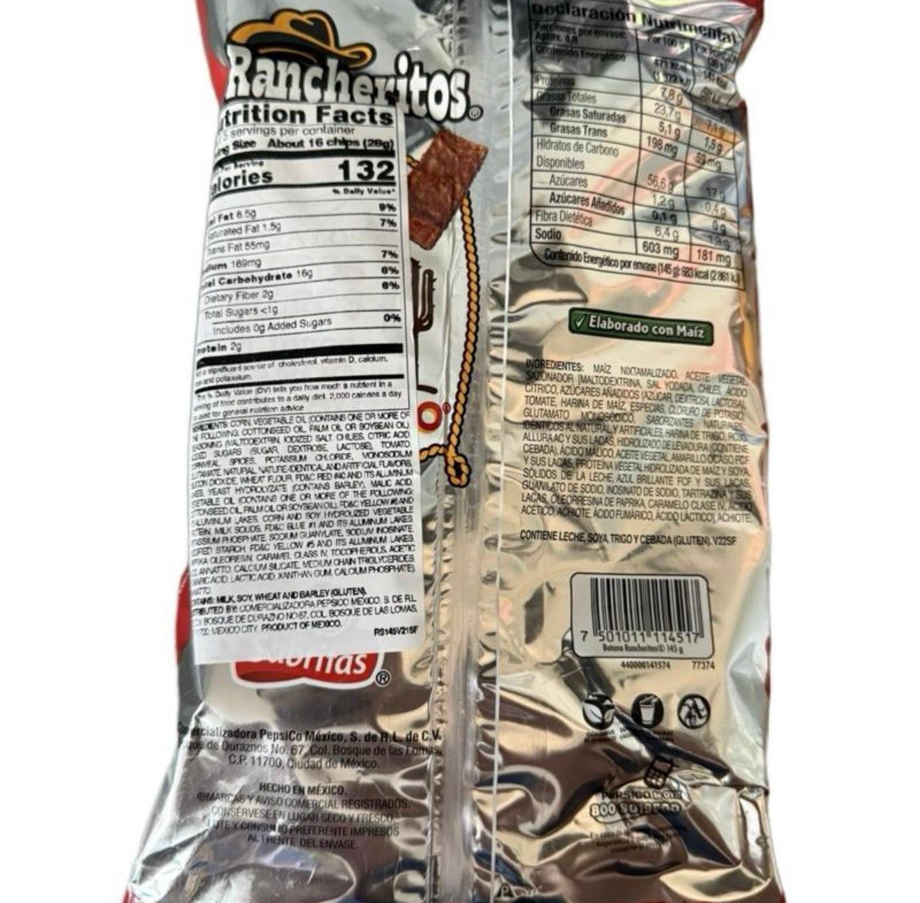 Rancheritos Original Chips 145 Grams -- El Mero Mero Sabor Ranchero