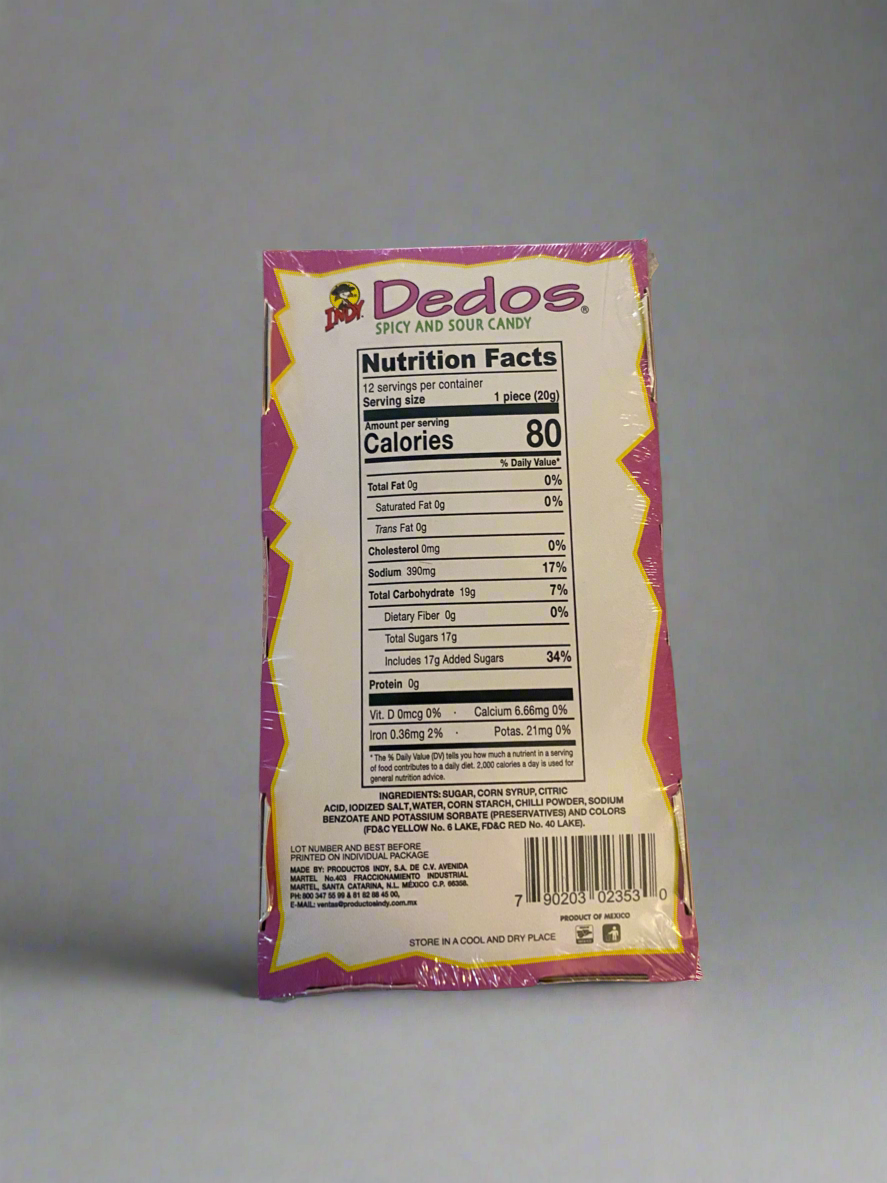 Indy Dedos | spicy sour candy | 12 pieces