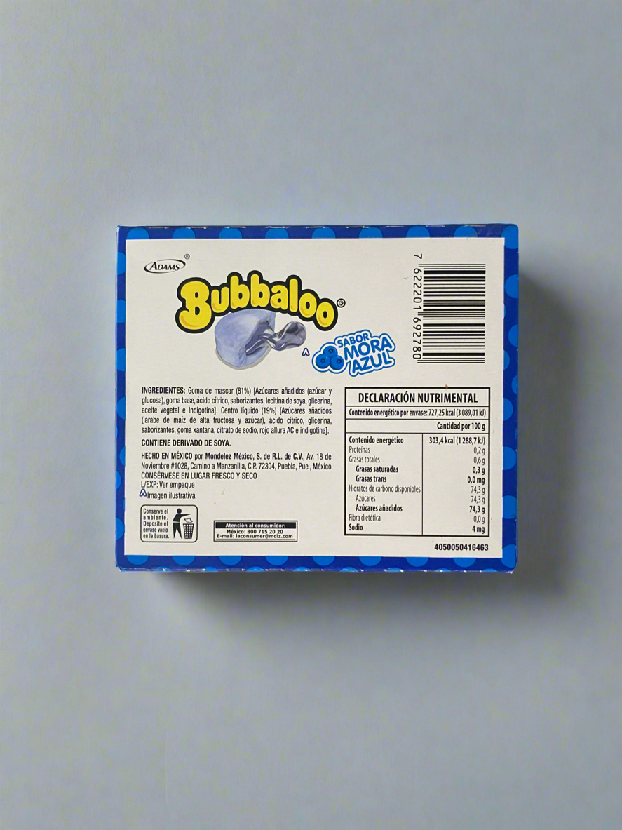 Bubbaloo Mora Azul , Blueberry chewing gum