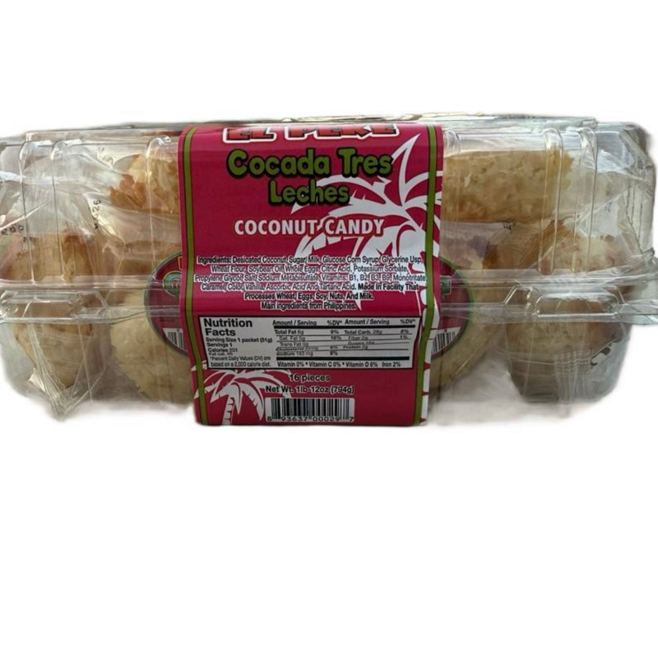 El Peke Cocada Tres Leches Coconut Candy Snack - Sweet & Crunchy Natural Coconut Treat for Snacking or Gifting