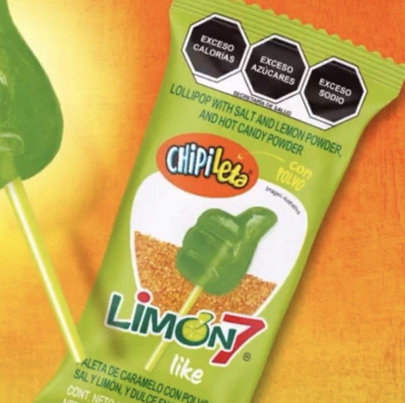 Limon 7 Like Chipileta Lollipop 12 Pieces with Salt, Lemon & Hot Powder Candy - Snack Bonbon