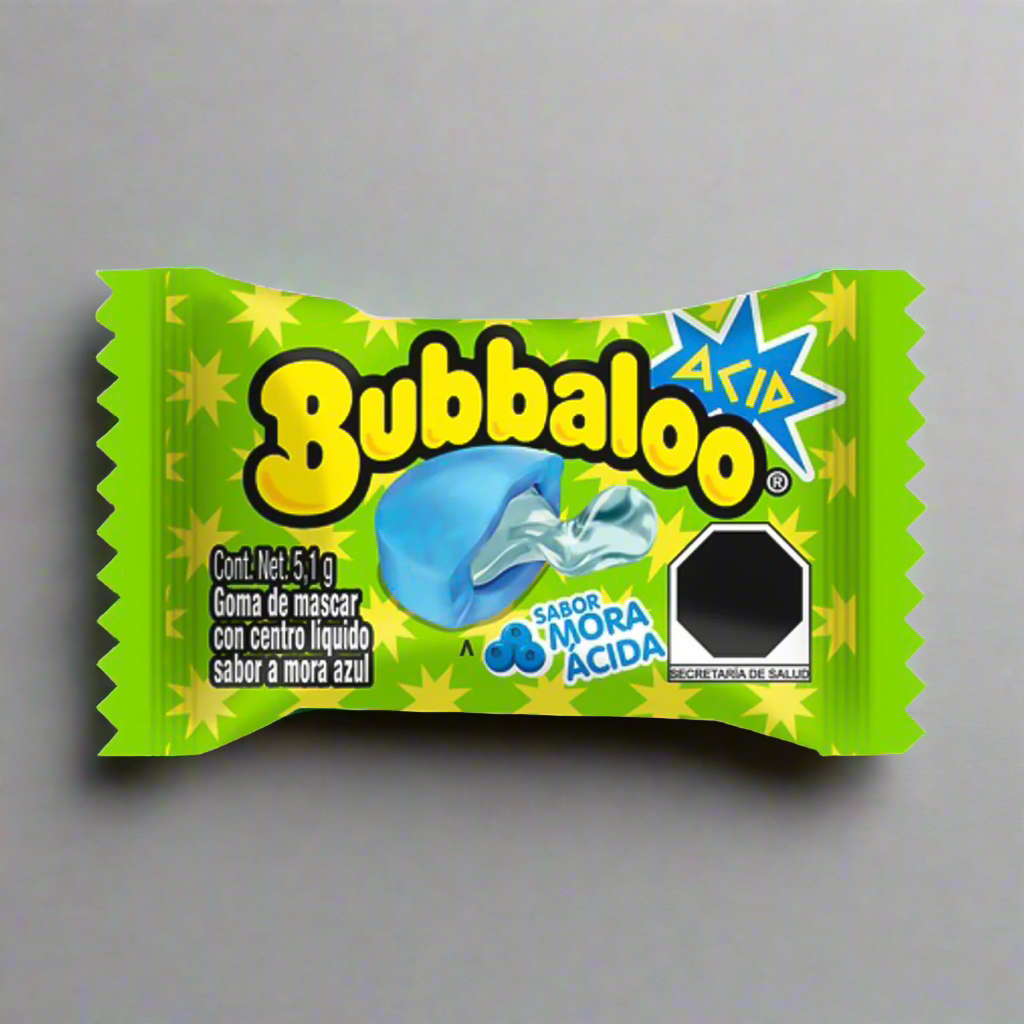 Bubbaloo Mora Acida , Sour Blueberry Chewing gum