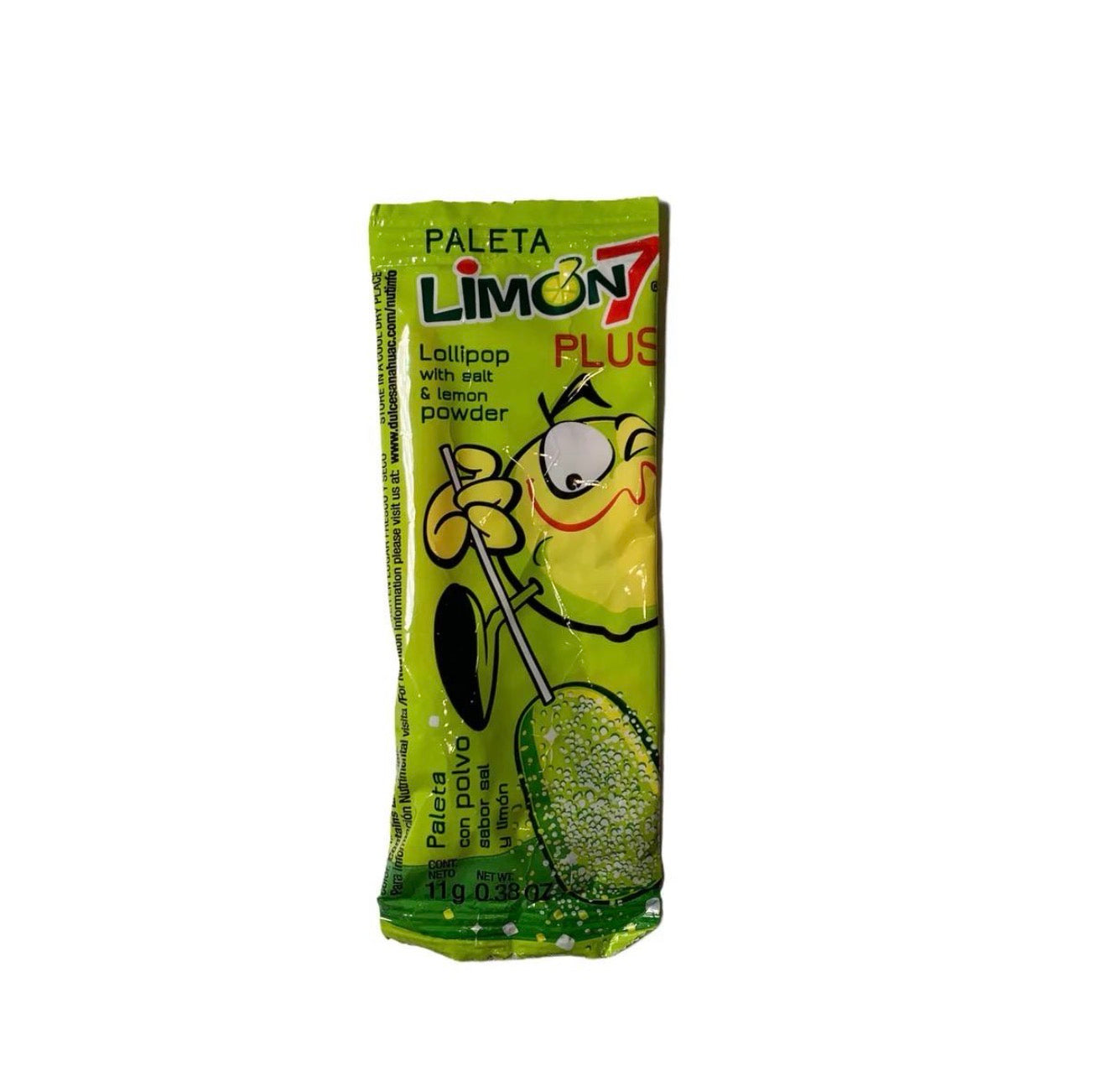 Limon 7 Plus Lollipop with Salt and Lemon Powder 30 Pieces Sweet Candy Snack Bonbon from Mexico Sour Fruit Flavors