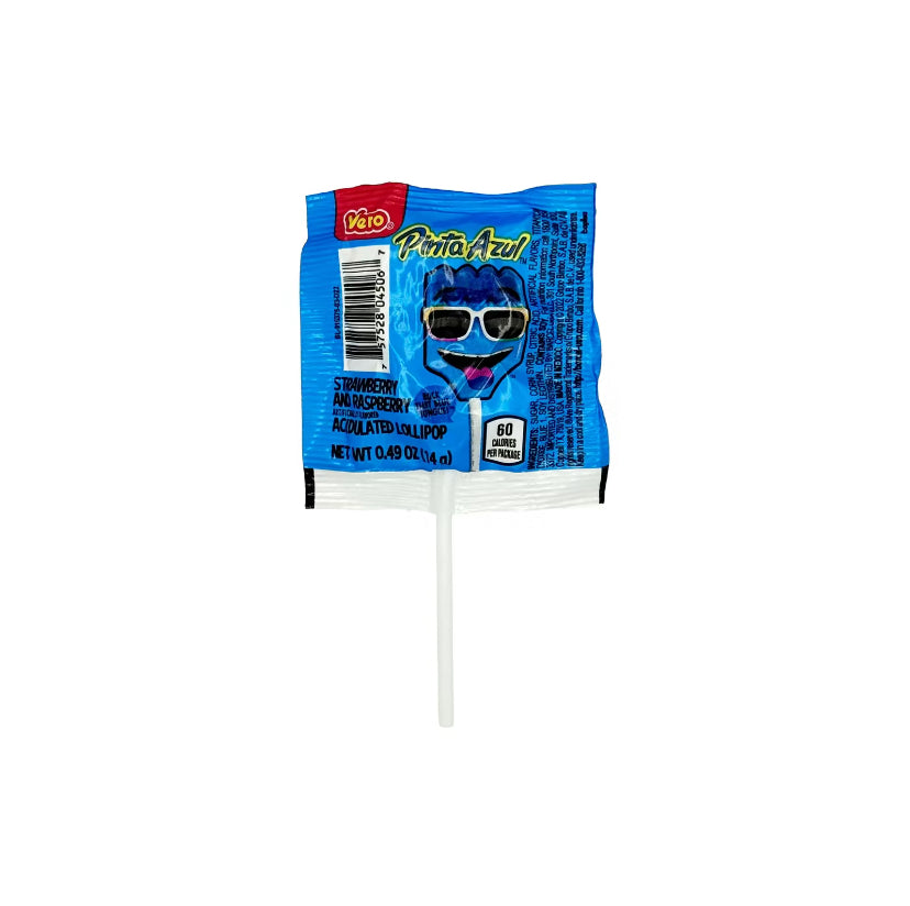 Vero Pinta Azul , Strawbery and Raspberry flavored lollipops. 40 count