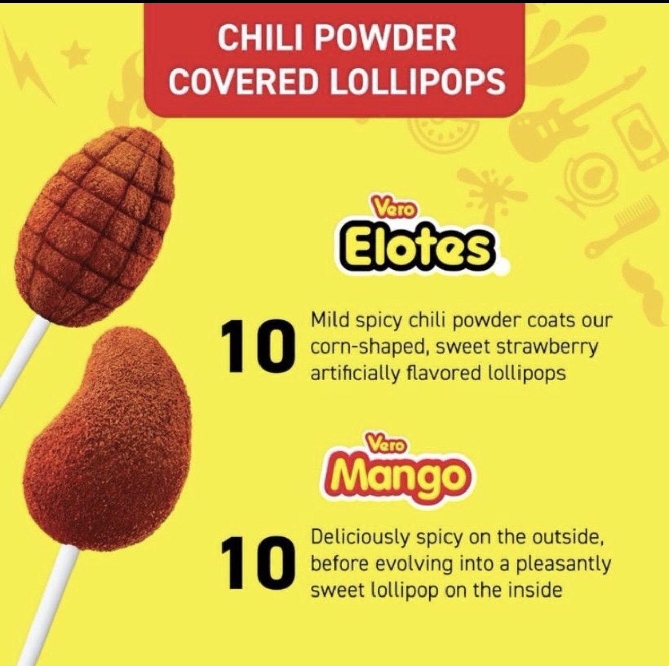 Vero Candy Lollipops Mix - Spicy and Sweet Snack 40 piece