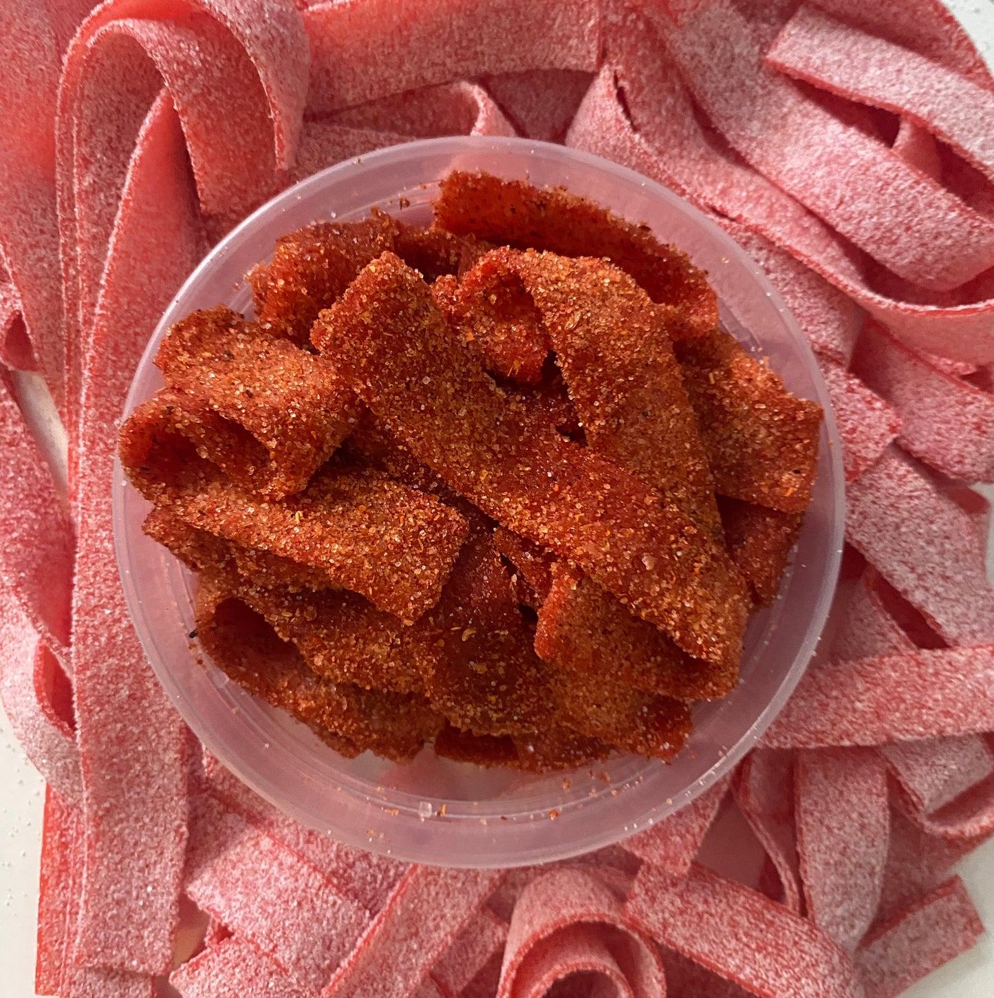 Strawberry belts dulce enchilados